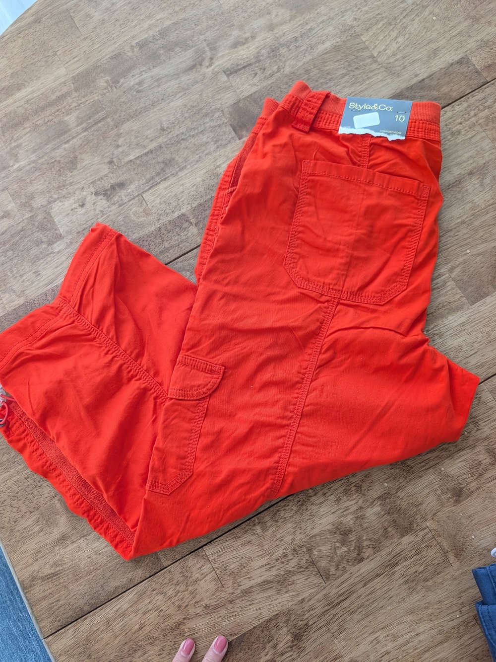 Style & Co. Atomic Orange Capris with Cargo Pockets